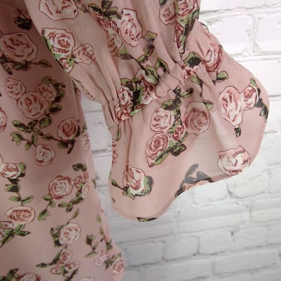 Daniel Rainn DR2 Floral Ruffle Boho Western Blouse - Picture 4 of 5